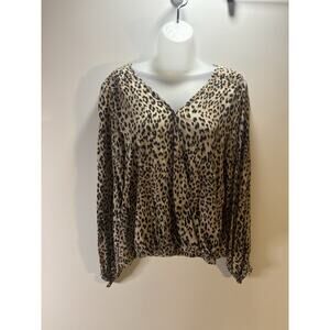 Sanctuary Animal Print Wrap Top Size M Sexy Sophisticated Bold Fashion EUC
